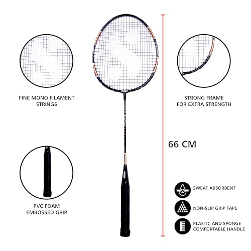 Image of Silver's BLACKEN Badminton Kit (2 Racquets with Full Cover, 1 Box Shuttlecock Pack of 3)
