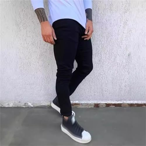 DGHM-JLMY Men's Denim Pants Slim Fit Feet Jeans Pants Casual Black Men Jeans Skinny Stretch Denim Pants3