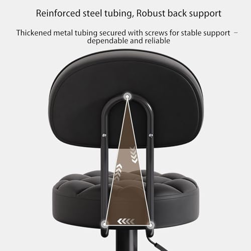 Tabourets de bar pivotants en cuir PU élégant et pieds en métal noir