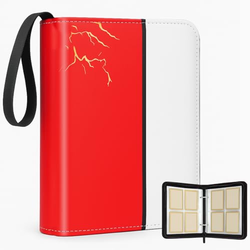 Carpeta de tarjetas con capacidad de 540 grados, 30 hojas extraíbles de doble cara con 4 páginas de bolsillo, álbum de almacenamiento y exhibición para Pokemon, MTG, Yugioh y la mayoría de tarjetas de