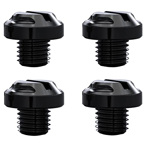 Image of 4pcs CNC Motorcycle Mirror Hole Plugs Screws Bolts 2 Regular+2 Reverse M10x1.25 (black, M10>2 regular + 2 reverse)