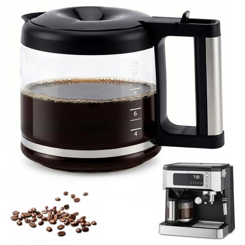 10-Cup Glass Carafe Replacement for De'Longhi Coffee Maker & Espresso