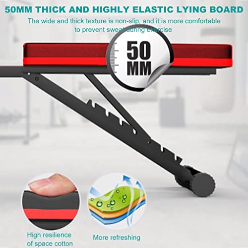 Druk Bank Sit- up Fitnessapparatuur, Opvouwbaar Huishoudelijke Multifunctionele Hulpapparaat Liggende Fitnessstoel Verdikking Met 7 Snelheden Instelbaar Dragende 661 Lbs - Image 6