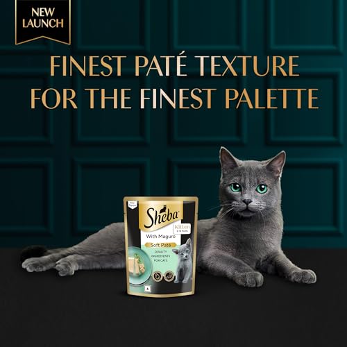 Image of Sheba Pate Kitten Wet Cat Food, Maguro, 70g, Soft Pate Texture, Hydrating Food Crafted Ingredients, Balanced Nutrition for Muscle Development ​