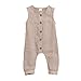 Mono ReciéN Nacido con Botones Mameluco A Rayas con Estampado TartáN Traje De Bebé Sin Mangas De Primavera Verano Mezcla De AlgodóN Petos Una Pieza De Ropa Ropa Casual para NiñOs(marrón,6-12 Meses)