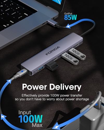 Hub USB C de 10 Gbps adaptador de datos multipuerto USB 3.2 para Surface Pro e iPad Pro 4