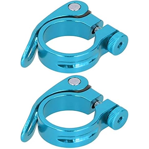 Tissting 2 Stück Sattelstützen Klemme 35 mm Fahrrad Sattel Rohr Klemme Fahrrad Sattelkloben Schnellspanner Fahrrad Sattelklemme Aluminium Legierung Mountainbike Zubehör Cover