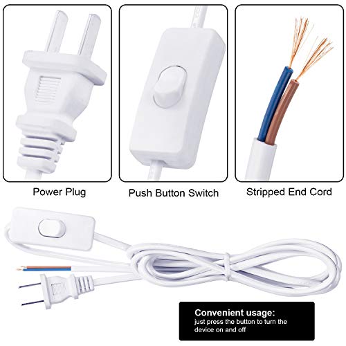 Pelopy PL-PELOPY-0061 10 Packs Lamp Cord With Plug And Switch Lamp Cord Set Lamp Switch Cord Pure Copper Extension Cord Lamp Cord Replacement Stripped Ends Ready thumb #3