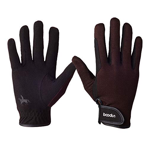 WDEC Guantes de Equitación, Guantes de Hípica, Unisex Adulto, Antideslizantes, Transpirables, Guantes de Pantalla Táctil, Utilizados para Ciclismo, Equitación y Actividades al Aire Libre (Medio)