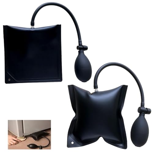 Gruvox 2PCS Air Wedge Air Bag for Door Lift Air Wedge Up Bag Black Inflatable Air Wedge Pump Air Pump Wedge Lifting Tool for Door Windows Car Shim Door Stop Wedge Air Pump