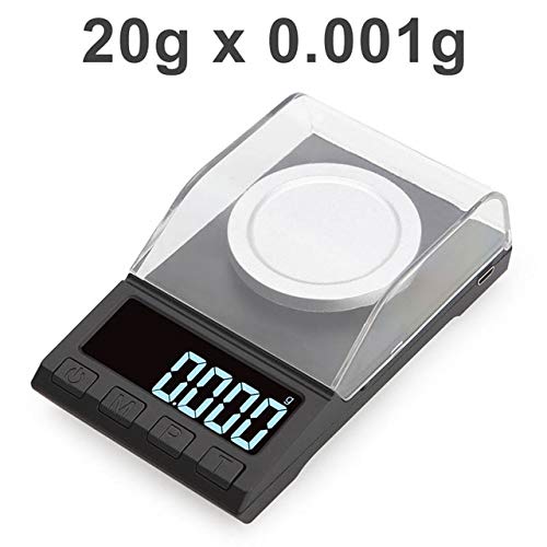 YLYQ scales0.001g Precision Electronic Scales 100g/50g/20g Digital Weighing Gem Jewelry Diamond Scale Portable Lab Weight Milligram Scale 20g 0.001g