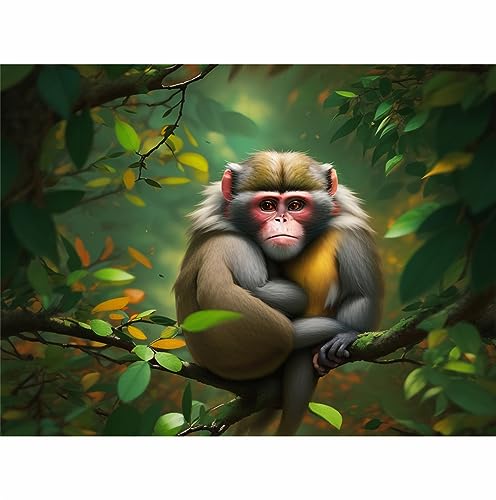 TWYYDP 520 Pieces of Wooden Puzzles,Monkey on Tree Animal Puzzle,Family Games DIY Gift