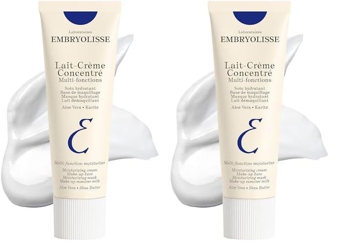 Embryolisse - Lait-Crème Concentré - 3 in 1 Multifunction Moisturiser - Primer, Moisturiser, and Make-up Remover - Moisturises, Nourishes and Repairs the Skin - Satin Finish - 30ml (Pack of 2)
