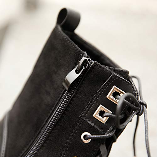 Image of Parisuit Womens Goth Patent Ankle Boots Platform Chunky Combat Boots
