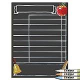 Cohas Daily Schedule Planner for Home School or Remote Learning, Solid Non-Magnetic 12 by 16 Inch Chalkboard, Includes 3 Pastel Markers, Basic Design