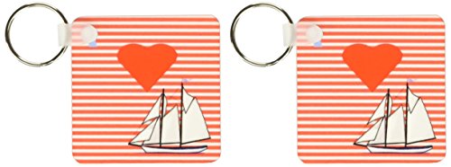 Porte-clés nautique voilier 3drose en lot de 2, dimensions 5,7 x 11,4 cm