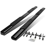 5 Inches Oval Tubing Side Step Nerf Bar Running Board Compatible with Ford F-150 Crew Cab 09-14, Stainless Steel, Black Powdercoated