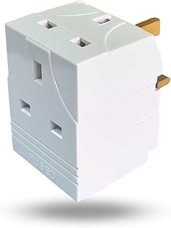 3 Way Plug Adapter Uk, 13AMP 250V 3 Pin Plug Uk Multi Plug Socket Uk Plug Adapter - 3 Pins Plug Socket Splitter Extension UK Plug, 3 Way plug extender for electric shaver, Laptop & Other Accessories.