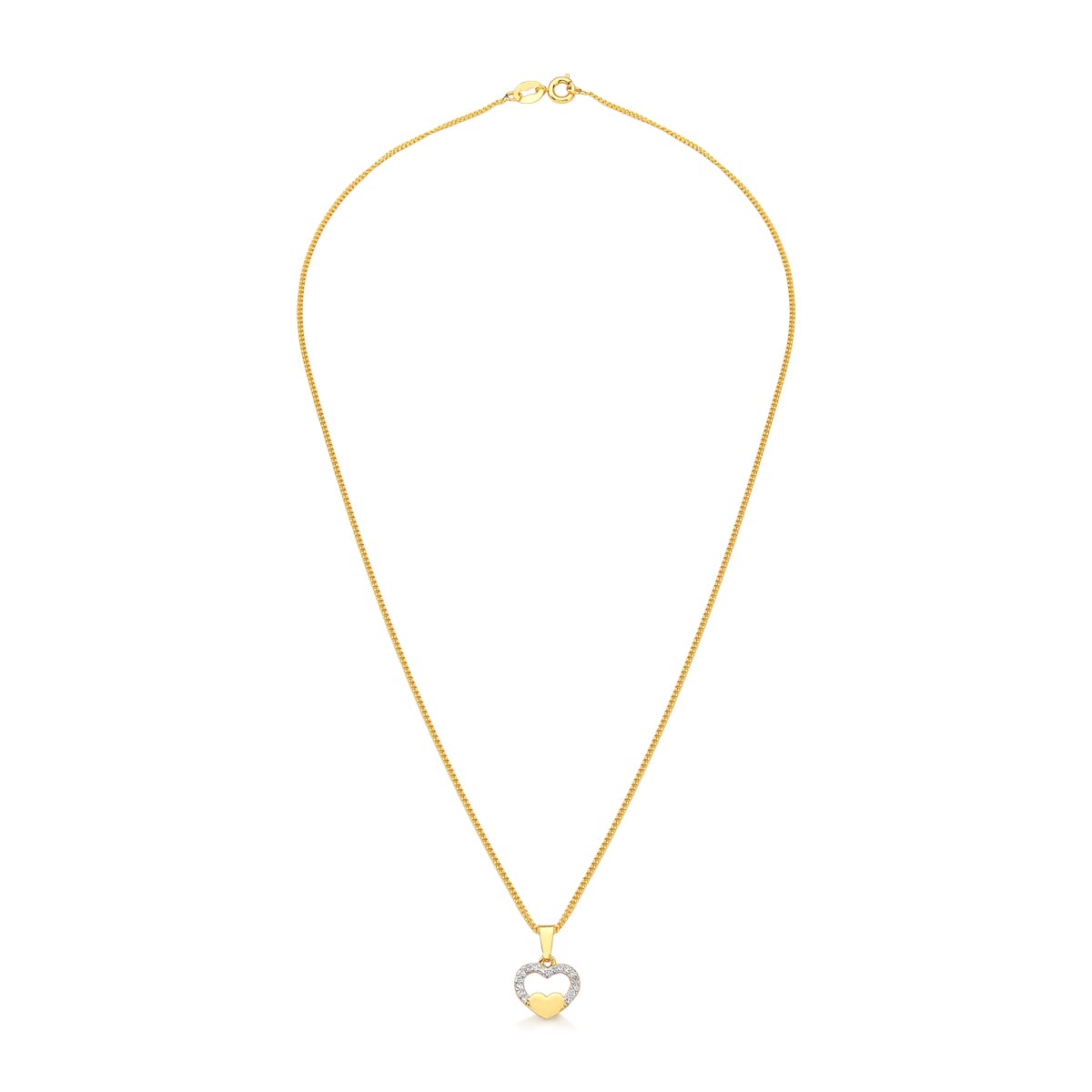 Cracco18k Gold Plated Necklace With Pendant Heart In Zirconia