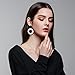 KaFu Lightweight Hollow Round Acrylic Dangle Earrings White Black Geometric resin Round Fashion Earrings for Women Party Jewelry (black+white)