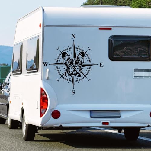 Pegatina Promotion Bussola Rosa dei Venti Frenchy Bulldog Francese Adesivo per Auto, Camper, Laptop, Tatuaggio da Parete Colore e Dimensioni selezionabili