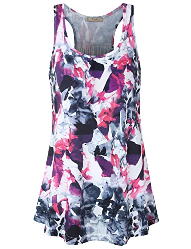Image of Cestyle Womens Sleeveless Scoop Neck Flowy Loose Fit Workout Shirts Racerback Long Tank Tops