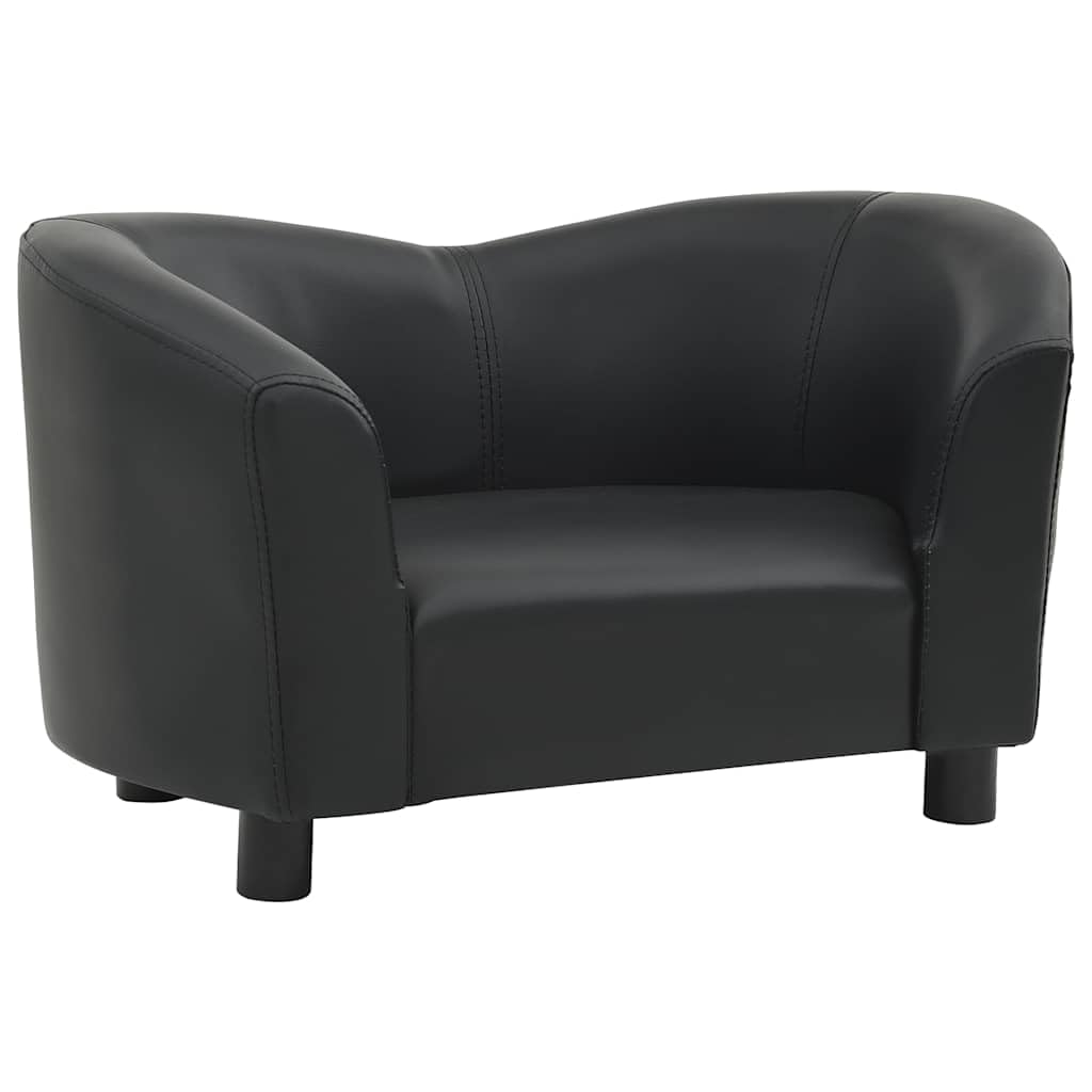 vidaXL Hundesofa Schwarz 67x41x39cm Kunstleder Hundecouch Hundebett Haustier