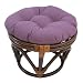 Blazing Needles Solid Twill Round Footstool Cushion, 18", Grape
