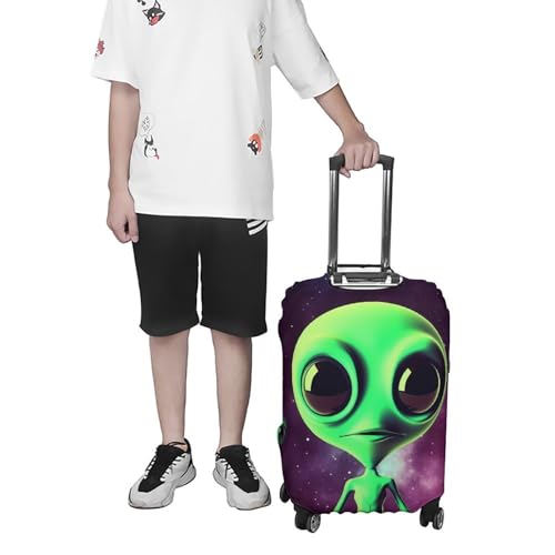 Green Alien Luggage Cover, Washable Elastic Suitcase Cover Protector Fit 18-32 Inch Luggage 7