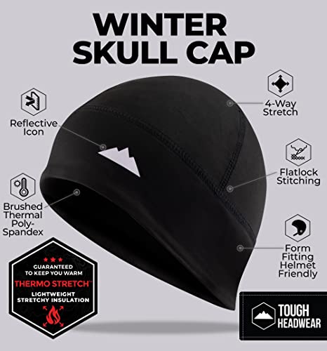 Skull Cap Helmet Liner & Running Beanie Hat - Winter Cycling Hats & Ski Head Caps For Men & Women For Skiing & Workout - Ultimate Thermal Retention & Performance Moisture Wicking - Fits Under Helmets #TOP2