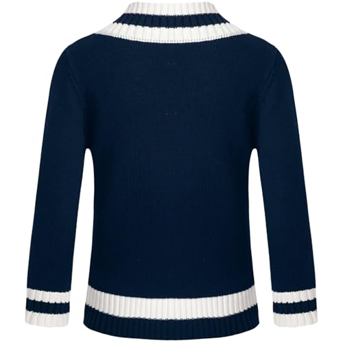 Boys Girls School Uniform Sweater Kids Long Sleeve V Neck Pullover Casual Solid Color Tops Fall Winter Clothes2