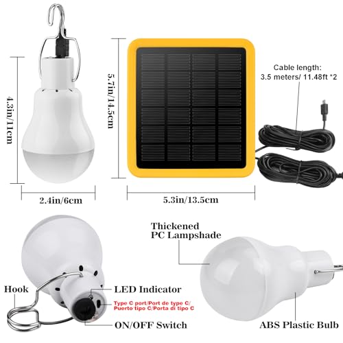 Lampe solaire rechargeable avec télécommande pour jardin et extérieur