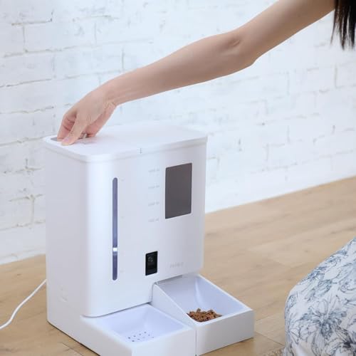 mino 一体型スマート給餌給水器 2K カメラ搭載 犬猫用 音声録音 5Lフードタンク 4L水タンク 2WAY給電 APP制御 5G/2.4Gデュアルモード接続 自動餌やり器 自動水のみ器 自動給餌器 自動給水器 一体器 操作簡単 MN-D001 ホワイト の商品画像 3