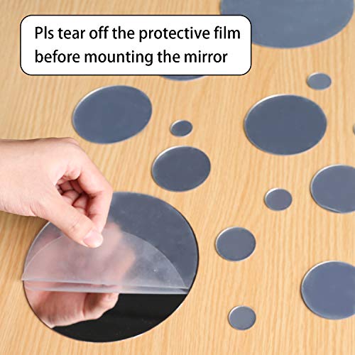 Mirror Wall Stickers Self Adhesive Mirror Tiles For Bedroom Silver 3D Acrylic Mirror Wall Decals Peel And Stick For Living Room Kroshine Diy Wall Decor (Round 40Pcs) #TOP2