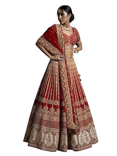 TRENDMALLS Women's Satin Embroidery Sequence Work Lehenga Choli S...