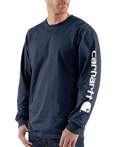 Carhartt Men's Signature Sleeve Logo Long Sleeve T-Shirt Original Fit,Navy,XX-Large – Ansicht 2