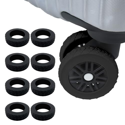 Vividorad 【8個セット】キャスターカバー キャリーケース 車輪カバー スーツケース タイヤカバー 直径5.2CM 幅1.2CM キャリーケースタイヤカバー 汚れ 静音 脱落防止 傷防止 滑り止め 地面保護 旅行用 車輪保護用