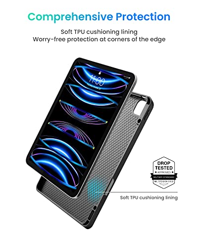Image of tomtoc Vertical iPad Pro Tri-Mode Case for 11-inch iPad Pro 4th /3rd Gen (M2&M1), Protective Case with iPad Pencil Holder, Magnetic Kickstand for 3 Use Modes, Support iPad Pencil Wireless Charging