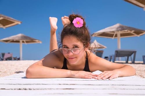 6 piezas de pinzas para cabello con flores hawaianas miniatura 7