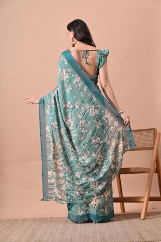 Image of MIRCHI FASHION Women Saree | Chiffon Chevron Zig Zag Printed Office Wear Sari with Blouse