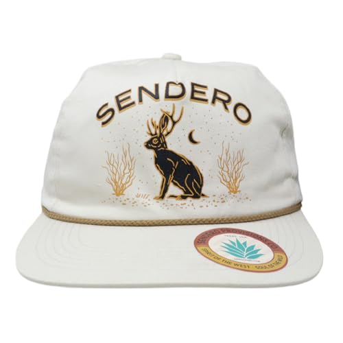 Catálogo para Comprar On-line Serigrafiado los 5 más buscados. 42 Sendero Provisions Co. Jackalope - Sombrero ajustable con diseño serigrafiado y cuerda trenzada (blanco) - Talla única, Blanco, One Size