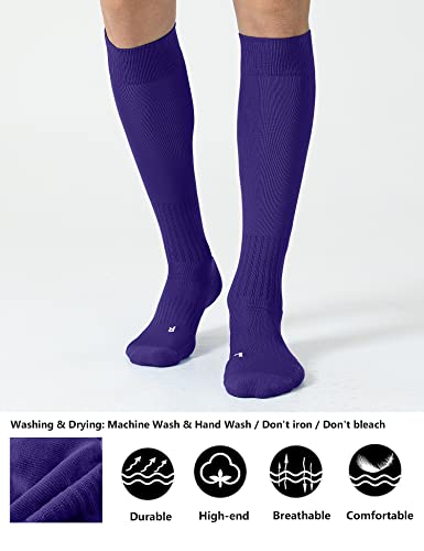 Image of CS CELERSPORT 2 /3 Pack Soccer Softball Baseball Socks for Youth Kids Adult Multi-Sport Compression Knee High Socks