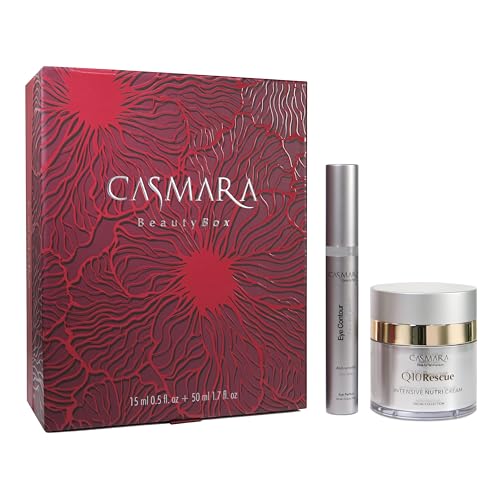 Casmara | Christmas Beauty Box | Q10 Intense Cream + Eye Contour Anti-Wrinkle | Piel nutrida, firme y revitalizada | El rescate facial global | 50ml + 15ml