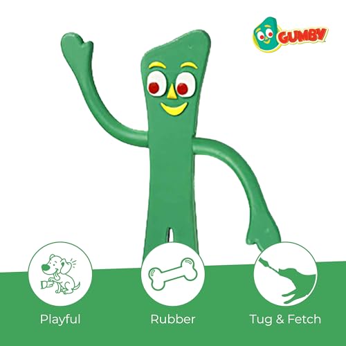 Image of Multipet Gumby Latex Dog Toy - Squeaky Toy for All Dogs - Easy-to-Clean Dog Squeaky Toys - for Cuddling, Chewing & Playing - Cute Pet Toy (9 inch, Green)