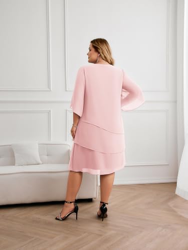 Variante de Hanna Nikole vestidos fiesta tallas grandes Rosa claro 22W