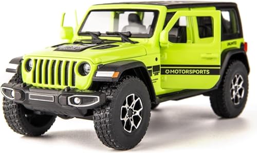 Image of Compatible For 1 /32 Wrangler Alloy Diecast Pull Back Model Car | Collectible Toy Vehicle with Light & Sound, Openable Doors Gift Toy for Kids Boys Girls Toddlers - Birthday Christmas Present (green)