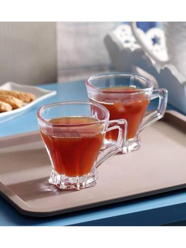 Image of Transparent Glass Coffee, Tea Cup /Mug Model No- B13, Pack of 2