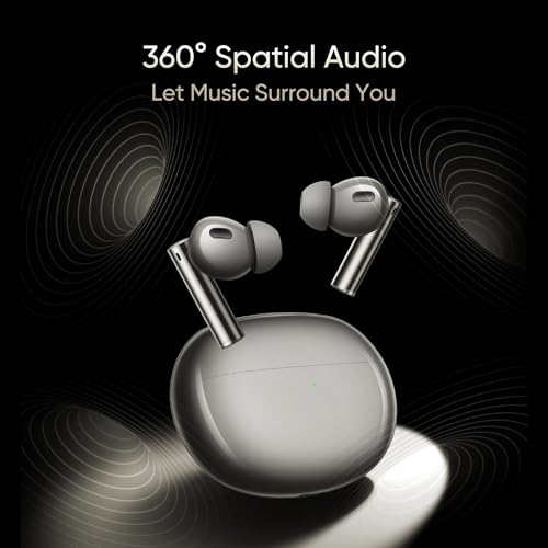 Image of realme in Ear Wireless Buds Air 6 Pro with Dual Drivers(11Mm+6Mmtweeter),40 Hrs Play Time,50 Db ANC,Lhdc 5.0,55Ms Low Latency,360 Spatial Audio,Ip55 Dust&Water Resistant,Bt V5.3,Titanium Twilight