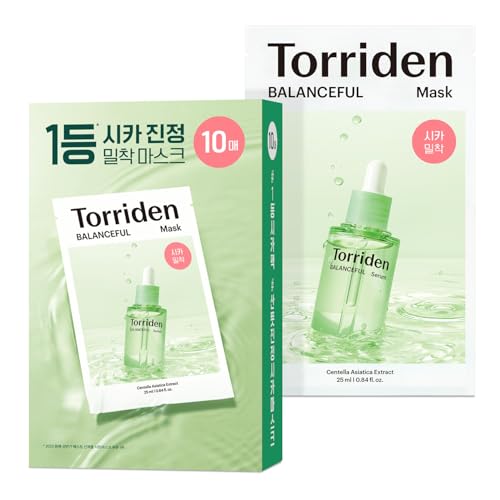 Torriden BALANCEFUL Cica Facial Masks (10 sheets) | Extra Soothin...