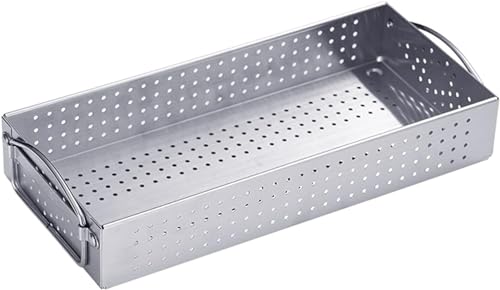 HongzyFirm 箸立て 食洗機対応 箸箱ケース 水切り 箸入れ 小物入れ 小物カゴ フォーク スプーン 箸 カトラリー 収納 取っ手付き 304ステンレス 業務用 飲食店 (Large)